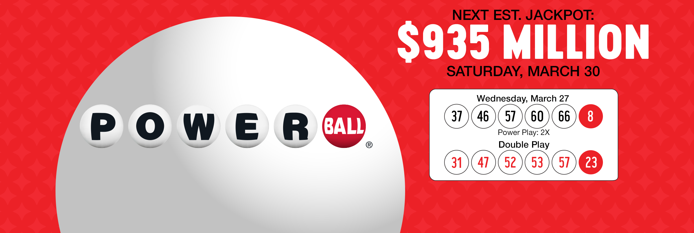 Powerball Jackpot $935M March 30